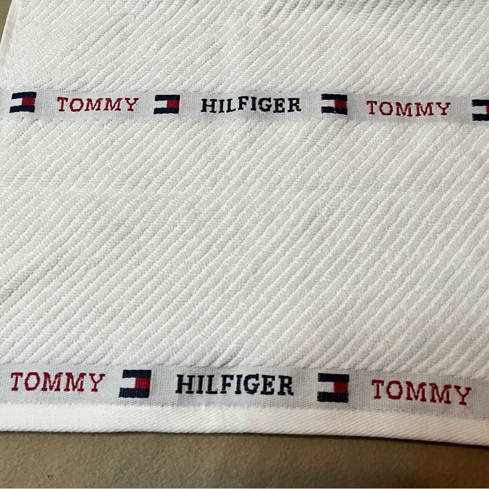 Vintage Tommy Hilfiger Hand Towel Spell Out White - Picture 2 of 5